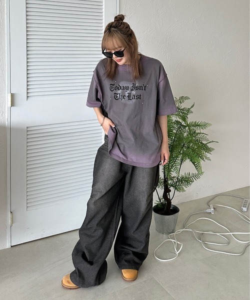 sedacle(セダクル)の「スプレー風プリントラインストーンTEE(Tシャツ/カットソー・メンズ・アイボリー/ブラウン/ブラック・SMALL/MEDIUM/LARGE)」の8枚目の写真