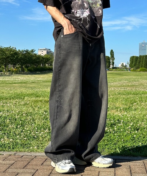 Perushu(ペルーシュ)の「ヴィンテージライクワイドテーパードデニム(デニムパンツ・メンズ・ブラック/インディゴブルー/ライトインディゴブルー・SMALL/MEDIUM/LARGE)」の14枚目の写真
