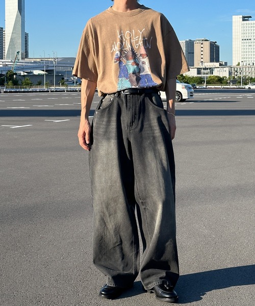 Perushu(ペルーシュ)の「ヴィンテージライクワイドテーパードデニム(デニムパンツ・メンズ・ブラック/インディゴブルー/ライトインディゴブルー・SMALL/MEDIUM/LARGE)」の8枚目の写真