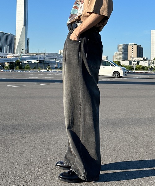 Perushu(ペルーシュ)の「ヴィンテージライクワイドテーパードデニム(デニムパンツ・メンズ・ブラック/インディゴブルー/ライトインディゴブルー・SMALL/MEDIUM/LARGE)」の6枚目の写真