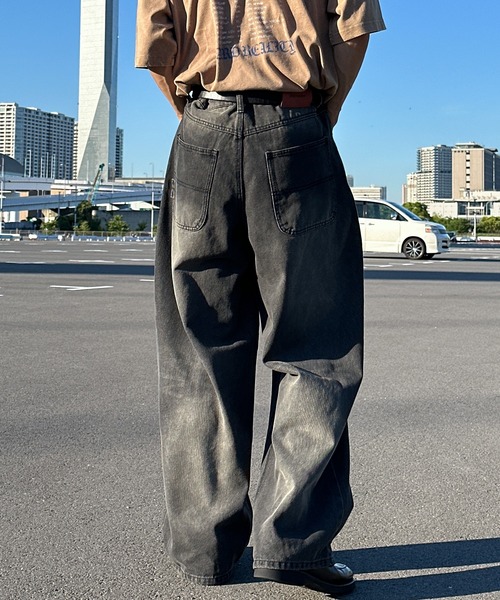 Perushu(ペルーシュ)の「ヴィンテージライクワイドテーパードデニム(デニムパンツ・メンズ・ブラック/インディゴブルー/ライトインディゴブルー・SMALL/MEDIUM/LARGE)」の7枚目の写真