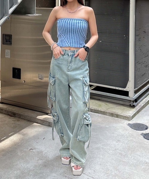 ENVYM（アンビー）の「コントラストカラーベアトップ（その他トップス・レディース・グレー/ブルー・FREE）」の22枚目の写真