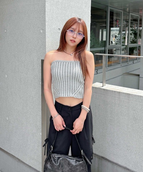 ENVYM（アンビー）の「コントラストカラーベアトップ（その他トップス・レディース・グレー/ブルー・FREE）」の16枚目の写真