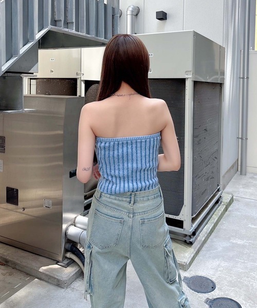 ENVYM（アンビー）の「コントラストカラーベアトップ（その他トップス・レディース・グレー/ブルー・FREE）」の20枚目の写真