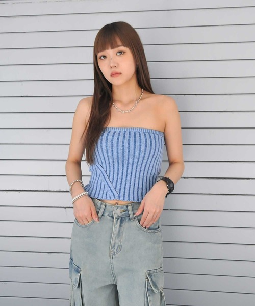 ENVYM（アンビー）の「コントラストカラーベアトップ（その他トップス・レディース・グレー/ブルー・FREE）」の12枚目の写真