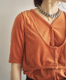 FRAMeWORK | oll×FRAMeWORK pile layered Tシャツ(Tシャツ/カットソー)
