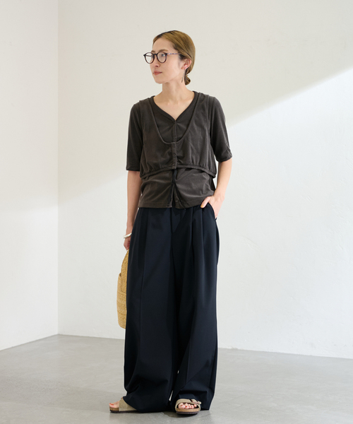 FRAMeWORK（フレームワーク）の「oll×FRAMeWORK pile layered T