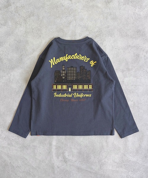 UNIVERSAL OVERALL（ユニバーサルオーバーオール）の「【UNIVERSAL OVERALL】別注プリントロンTee（Tシャツ/カットソー・キッズ・チャコール/ダークブルー/オフホワイト・90/100/110/120/80/130/95/140/150）」の9枚目の写真