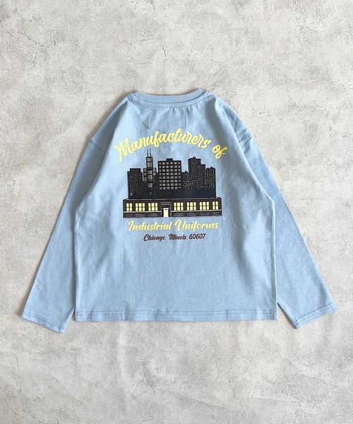 UNIVERSAL OVERALL（ユニバーサルオーバーオール）の「【UNIVERSAL OVERALL】別注プリントロンTee（Tシャツ/カットソー・キッズ・チャコール/ダークブルー/オフホワイト・90/100/110/120/80/130/95/140/150）」の10枚目の写真