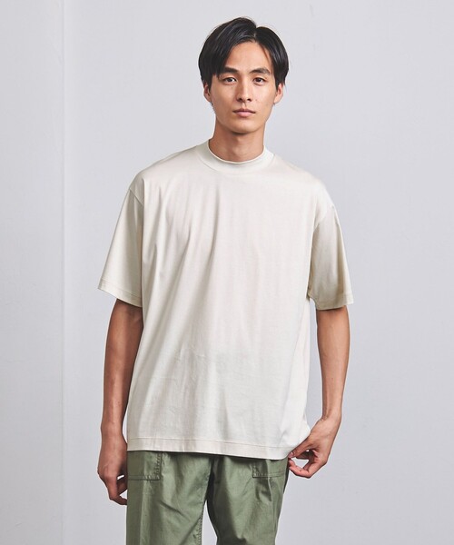 UNITED ARROWS(ユナイテッドアローズ)の「シルケットスムース モックネックTシャツ(Tシャツ/カットソー・メンズ・ダークグリーン/ネイビー/オフホワイト・S/M/L/XL)」の8枚目の写真