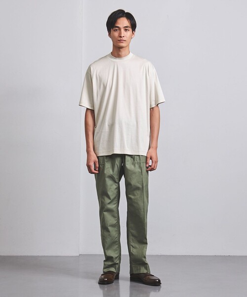 UNITED ARROWS(ユナイテッドアローズ)の「シルケットスムース モックネックTシャツ(Tシャツ/カットソー・メンズ・ダークグリーン/ネイビー/オフホワイト・S/M/L/XL)」の9枚目の写真