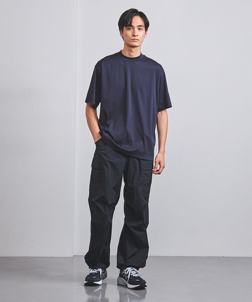 ユナイテッドアローズ　モックネックシャツ シルケットスムース モックネックTシャツ