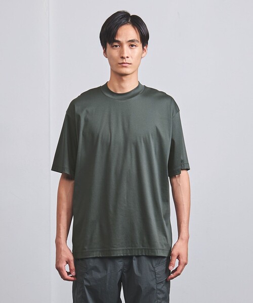 UNITED ARROWS(ユナイテッドアローズ)の「シルケットスムース モックネックTシャツ(Tシャツ/カットソー・メンズ・ダークグリーン/ネイビー/オフホワイト・S/M/L/XL)」の11枚目の写真