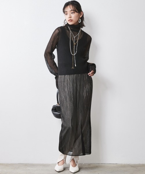 CHIC STYLE(シックスタイル)の「ニットロングワンピース <大きいサイズ有>シックスタイル (ワンピース・レディース・ブラウン/ブラック・M/L/LL/3L/4L/5L)」の21枚目の写真
