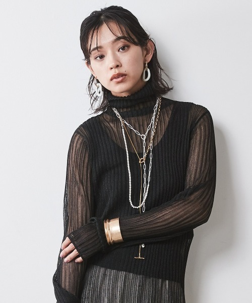 CHIC STYLE(シックスタイル)の「ニットロングワンピース <大きいサイズ有>シックスタイル (ワンピース・レディース・ブラウン/ブラック・M/L/LL/3L/4L/5L)」の7枚目の写真