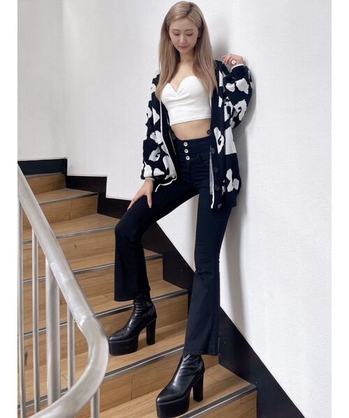 GYDA（ジェイダ）の「Gレオパードハイゲージニットカーディガン（カーディガン/ボレロ・レディース・ブラック/ピンク/オフホワイト/ベージュ・FREE）」の20枚目の写真