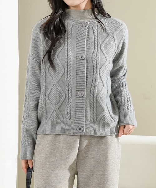 DOLCE & GABBANA グレー ケーブルニット カーディガン DOLCE & GABBANA グレー ケーブルニット カーディガン DOLCE & GABBANA