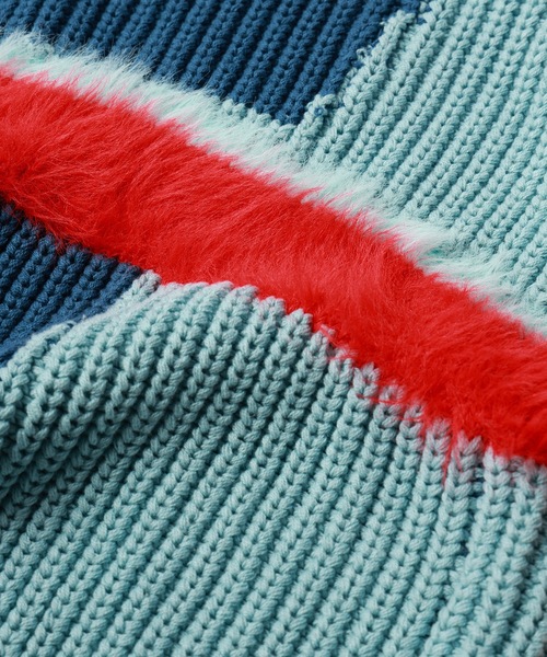 amok（アモク）の「KNIT TRACK JACKET（ブルゾン・メンズ・ネイビー/ライトブルー・S/M）」の5枚目の写真