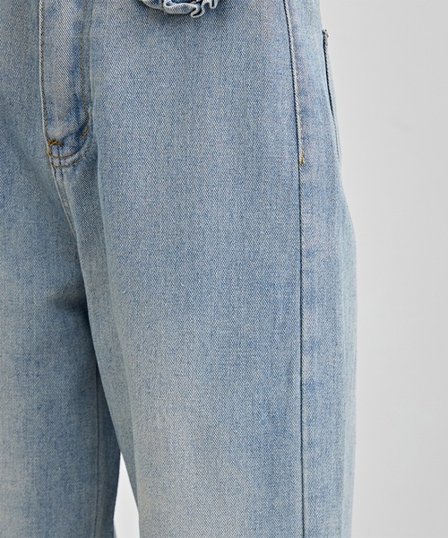 Lace Ladies(レースレディース)の「ハイウエスト セミワイド フリル デニム パンツ(デニムパンツ・レディース・ブルー・S/M/L/XL)」の8枚目の写真
