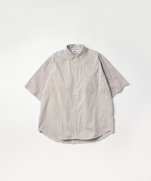 meltum(メルタム)の「LOOSE STRIPE SHIRT S/S(シャツ/ブラウス・メンズ・ブルー/ベージュ/ネイビー・MEDIUM/LARGE)」の2枚目の写真