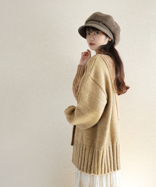 QUEENHEAD（クイーンヘッド）の「保温シャギーキャスケット（キャスケット・レディース・ブラウン/ベージュ/ブラック・X-LARGE/FREE）」の11枚目の写真