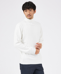 ABAHOUSE GRAY | 【カシミアタッチ】12ゲージ ワイドリブ タートルネック ニット(ニット/セーター)