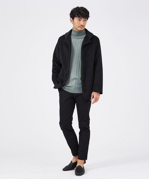 ABAHOUSE GRAY(アバハウスグレイ)の「【カシミアタッチ】12ゲージ ワイドリブ タートルネック ニット(ニット/セーター・メンズ・ホワイト/グレイッシュベージュ/セージグリーン/ブルー/ブラック・50/48/46)」の14枚目の写真