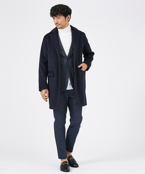 ABAHOUSE GRAY(アバハウスグレイ)の「【カシミアタッチ】12ゲージ ワイドリブ タートルネック ニット(ニット/セーター・メンズ・ホワイト/グレイッシュベージュ/セージグリーン/ブルー/ブラック・50/48/46)」の10枚目の写真