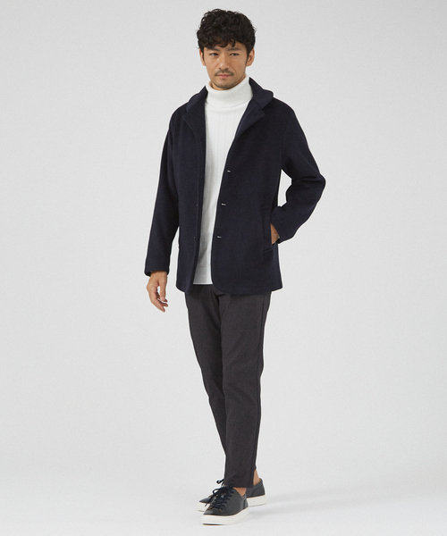 ABAHOUSE GRAY(アバハウスグレイ)の「【カシミアタッチ】12ゲージ ワイドリブ タートルネック ニット(ニット/セーター・メンズ・ホワイト/グレイッシュベージュ/セージグリーン/ブルー/ブラック・50/48/46)」の9枚目の写真