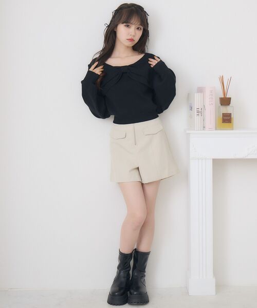 ems excite(エムズエキサイト)の「前ZIPショートパンツ(その他パンツ・レディース・ブラック/ナチュラル/チャコールグレー・FREE)」の8枚目の写真