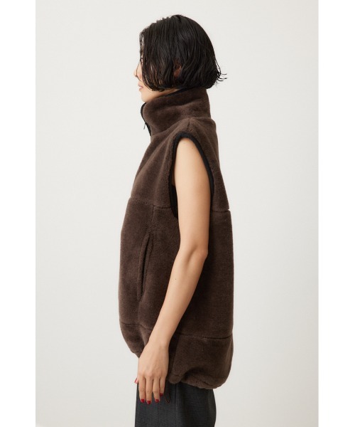 crie conforto（クリーコンフォルト）の「ボアドッキングベスト / 羽織り / アウター / 冬服（ベスト・レディース・ブラウン/アイボリー/グレイッシュベージュ・FREE）」の22枚目の写真