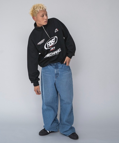 WEGO(ウィゴー)の「WEGO/レーシングロゴハーフジッププルオーバー(スウェット・メンズ・ブラック・MEDIUM/LARGE)」の16枚目の写真