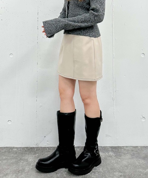 archives（アルシーヴ）の「配色ステッチ台形ミニスカート（スカート・レディース・アイボリー/ブラウン/ブラック・MEDIUM）」の20枚目の写真