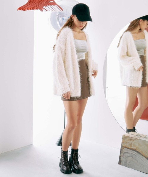 archives（アルシーヴ）の「配色ステッチ台形ミニスカート（スカート・レディース・アイボリー/ブラウン/ブラック・MEDIUM）」の7枚目の写真