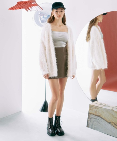 archives（アルシーヴ）の「配色ステッチ台形ミニスカート（スカート・レディース・アイボリー/ブラウン/ブラック・MEDIUM）」の9枚目の写真