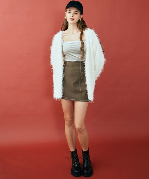 archives（アルシーヴ）の「配色ステッチ台形ミニスカート（スカート・レディース・アイボリー/ブラウン/ブラック・MEDIUM）」の12枚目の写真