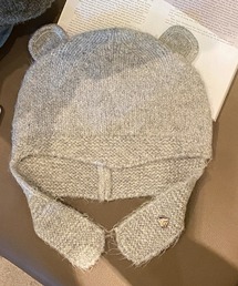 ROOPTOKYO | ハートボタン付き クマ耳 バラクラバ(ニットキャップ/ビーニー)