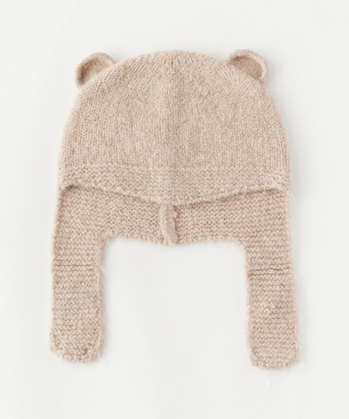 ROOPTOKYO（ループトウキョウ）の「ハートボタン付き クマ耳 バラクラバ（ニットキャップ/ビーニー・レディース・アイボリー/ブラック/グレー・FREE）」の13枚目の写真