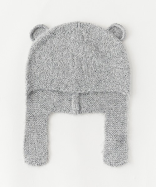ROOPTOKYO（ループトウキョウ）の「ハートボタン付き クマ耳 バラクラバ（ニットキャップ/ビーニー・レディース・アイボリー/ブラック/グレー・FREE）」の17枚目の写真