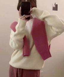 クルーネックニット