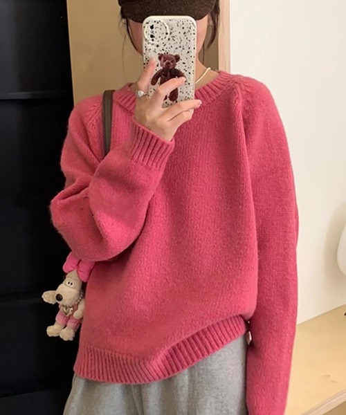 Girly Doll（ガーリードール）の「クルーネックニット（ニット/セーター・レディース・イエロー/ピンク系その他/ライトピンク/オフホワイト/ブルー・FREE）」の11枚目の写真