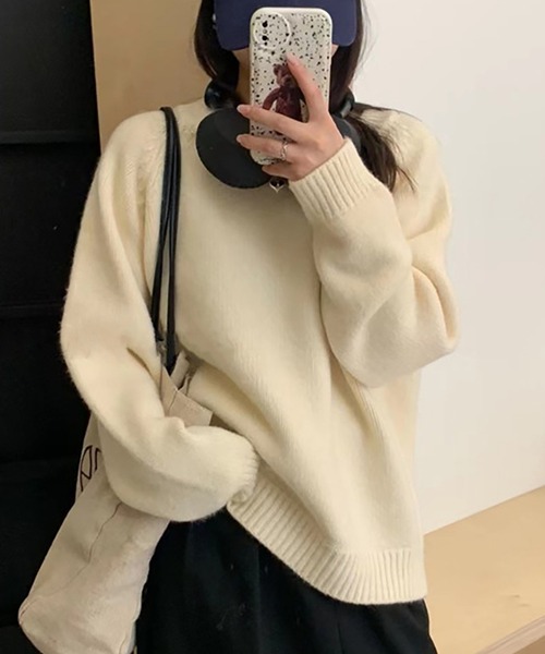 Girly Doll（ガーリードール）の「クルーネックニット（ニット/セーター・レディース・イエロー/ピンク系その他/ライトピンク/オフホワイト/ブルー・FREE）」の14枚目の写真