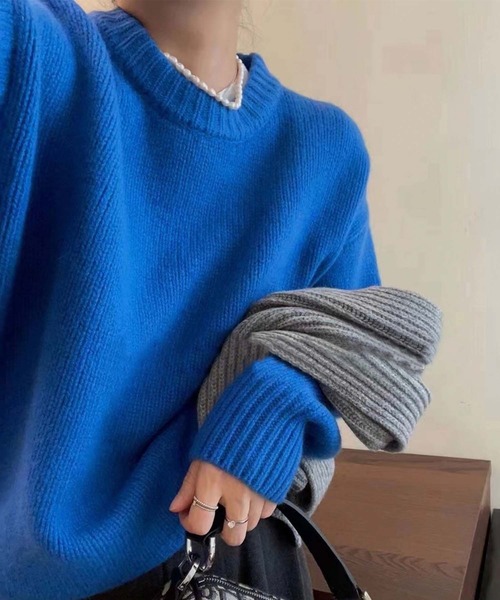 Girly Doll（ガーリードール）の「クルーネックニット（ニット/セーター・レディース・イエロー/ピンク系その他/ライトピンク/オフホワイト/ブルー・FREE）」の9枚目の写真