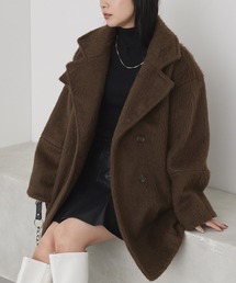 MONO-MART | 2WAYシャギーメルトンコクーンシルエットミドルPコート(ピーコート)