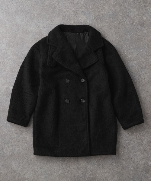 セール】2WAYシャギーメルトンコクーンシルエットミドルPコート  