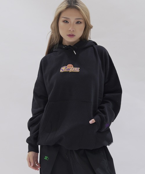 STARTER BLACK LABEL（スターターブラックレーベル）の「STARTER BLACK LABEL オーバーサイズバックプリントスターボーイ 裏起毛プルパーカー（パーカー・メンズ・チャコール/ブラック/ホワイト系・M/L/XL）」の12枚目の写真