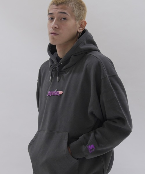 STARTER BLACK LABEL（スターターブラックレーベル）の「STARTER BLACK LABEL オーバーサイズバックプリントスターボーイ 裏起毛プルパーカー（パーカー・メンズ・チャコール/ブラック/ホワイト系・M/L/XL）」の15枚目の写真