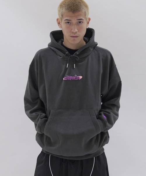 STARTER BLACK LABEL（スターターブラックレーベル）の「STARTER BLACK LABEL オーバーサイズバックプリントスターボーイ 裏起毛プルパーカー（パーカー・メンズ・チャコール/ブラック/ホワイト系・M/L/XL）」の14枚目の写真