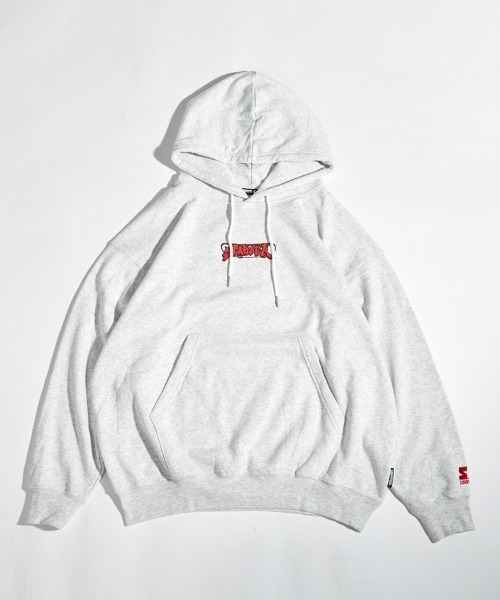 STARTER BLACK LABEL（スターターブラックレーベル）の「STARTER BLACK LABEL オーバーサイズバックプリントスターボーイ 裏起毛プルパーカー（パーカー・メンズ・チャコール/ブラック/ホワイト系・M/L/XL）」の20枚目の写真