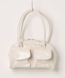 【OKUOKU 0909】外ポケットボストンバッグ トートバッグ フラップダブルポケットのレザータッチ oku-bag-741325859435-23 N【RBTS】